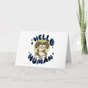 Tarjeta Hola perro de yoga meditador humano