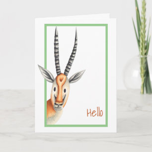 Tarjeta Hola personalizada a la antílope africana minimali