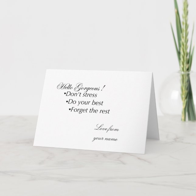 Tarjeta Hola positivo magnífico de la estancia (Anverso)