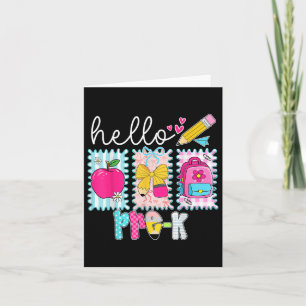 Tarjeta Hola Pre K Cute Coquette De Preescolar Volver A Sc