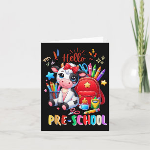 Tarjeta Hola Preescolar Cute Cow 100 Day Of School Stude