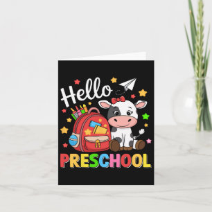 Tarjeta Hola Preescolar Cute Cow 100 Day Of School Stude