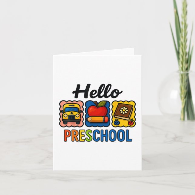 Tarjeta Hola Preescolar De Vuelta Al Escolar (Anverso)