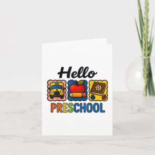 Tarjeta Hola Preescolar De Vuelta Al Escolar