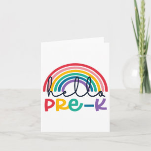 Tarjeta Hola Prek Rainbow Ck A Maestra Escolar