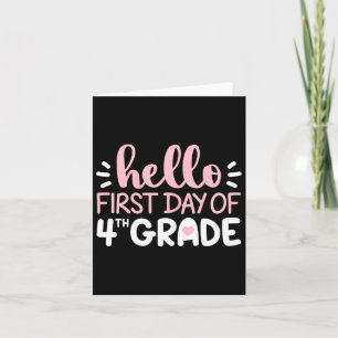 Tarjeta Hola Primer Día De 4º Grado Equipo Cuarto Grado Sq