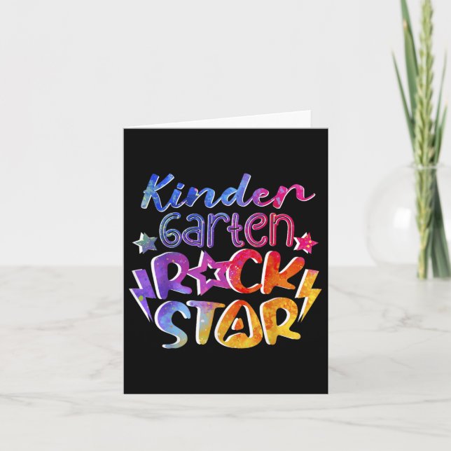 Tarjeta Hola Primer Día De Kindergarten Super Star Cl De 2 (Anverso)