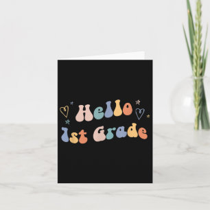 Tarjeta Hola Primer Grado _ Profesor Retro De Vuelta A La