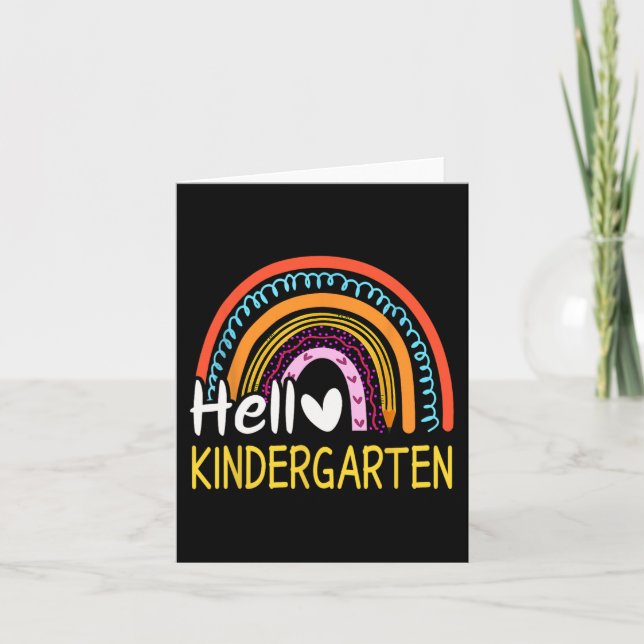 Tarjeta Hola, profesor de kindergarten de vuelta a la escu (Anverso)