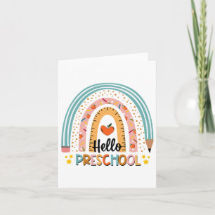 Tarjeta Hola Profesor De Preescolar Boho Rainbow Ck A La E