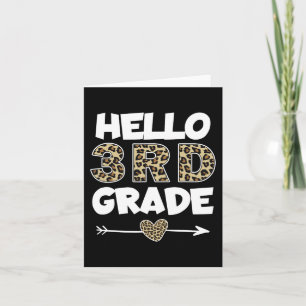 Tarjeta Hola profesor de tercer curso de Leopard Print