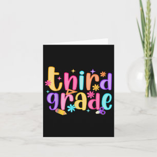 Tarjeta Hola, profesora de tercer grado Chicas niños prepp