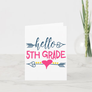 Tarjeta Hola Profesores De 5º Grado Niños Ck A Regalo Esco