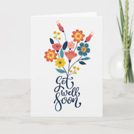 Tarjeta Hola pronto con hermosas flores creciendo