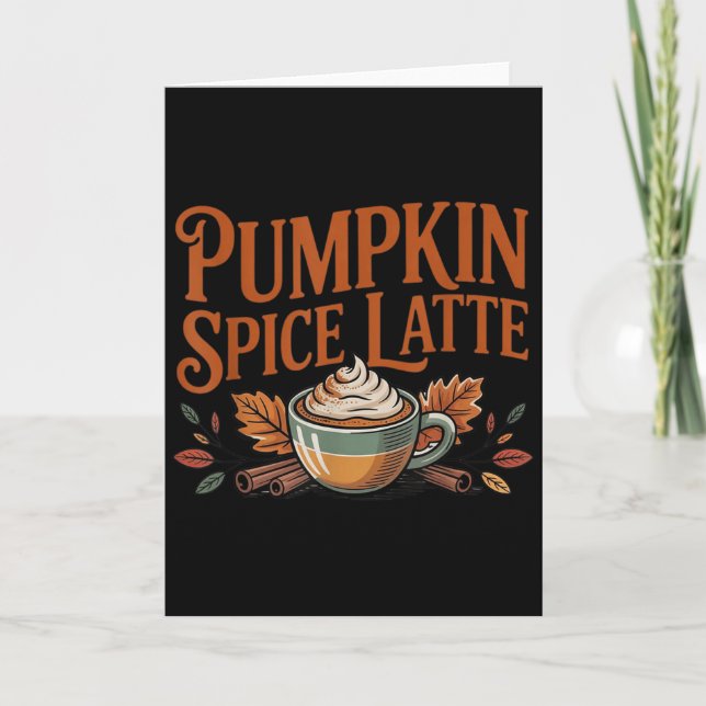 Tarjeta Hola Pumpkin Latte Sce Café Amor Temporada de Otoñ (Anverso)