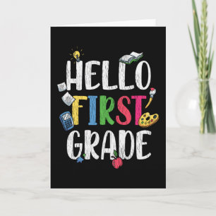 Tarjeta Hola Regalo Para Aula De Primer Grado De La Escuel