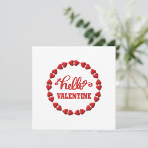 Tarjeta Hola San Valentín 2024 Feliz Día de San Valentín c