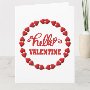 Tarjeta Hola San Valentín 2026 Feliz día de San Valentín c