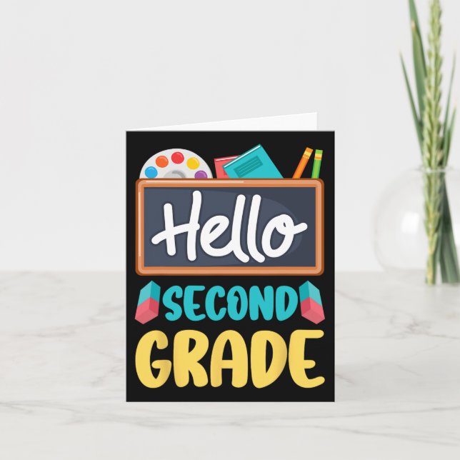 Tarjeta Hola, segundo curso de profesores, estudiantes de  (Anverso)