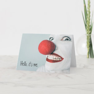 Tarjeta Hola, Soy Cara de Payaso Divertida