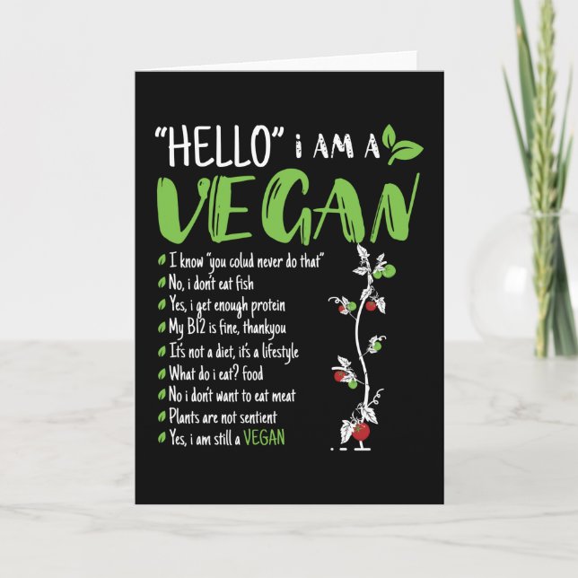 Tarjeta Hola Soy Vegan (Anverso)