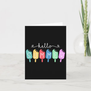 Tarjeta Hola Summer Happy Estudiante de la escuela de últi