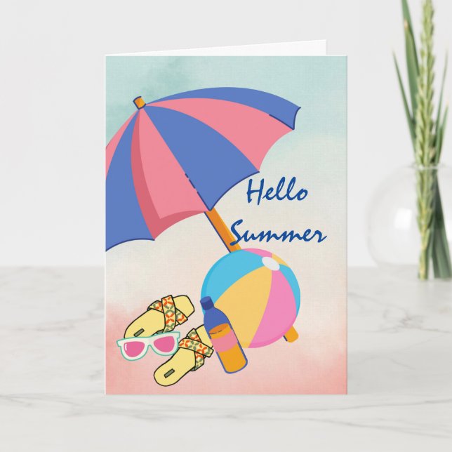 Tarjeta Hola Summer Llena De Tiempos Divertidos (Anverso)