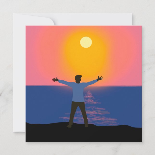 Tarjeta Hola Sun Magical Sunset Beach Scene (Anverso)