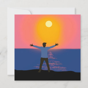 Tarjeta Hola Sun Magical Sunset Beach Scene