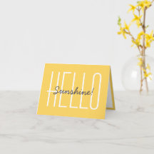Hola Sunshine Cute Happy Yellow Typography Note
