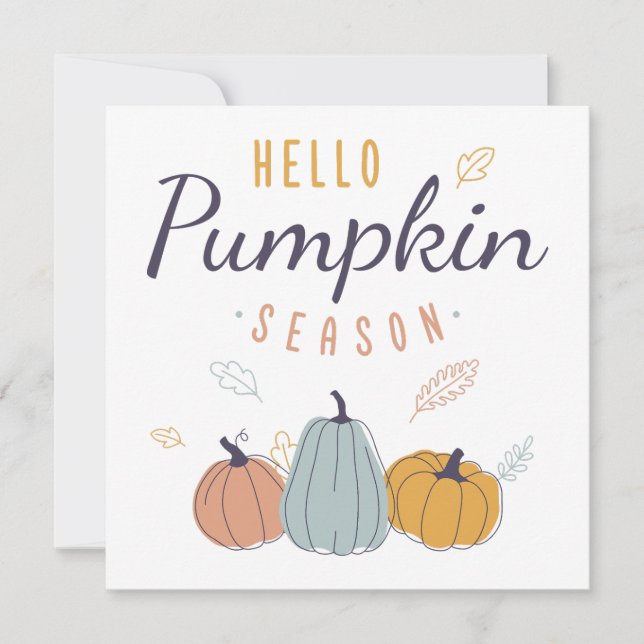 Tarjeta Hola Temporada de Calabazas (Anverso)