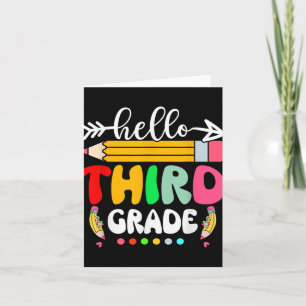Tarjeta Hola, tercer grado, de vuelta a la escuela