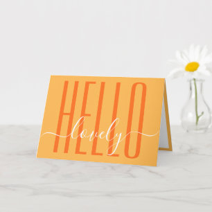 Tarjeta Hola Tipografía Moderna Caligrafía Hermosa Escritu
