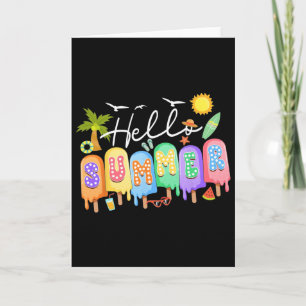 Tarjeta Hola Vacaciones de Verano Helado Popsicle Paleta d