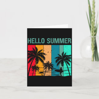 Tarjeta Hola Verano - Sol Mar y Arena - Surf de Verano