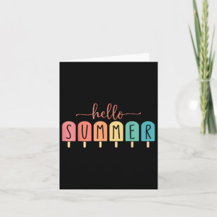Tarjeta Hola verano vacaciones helado helado helado popsic