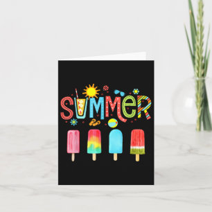 Tarjeta Hola verano vacaciones helado helado helado popsic