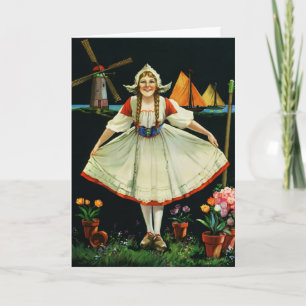 Tarjeta Holanda Curtsy Colorful