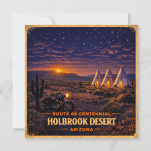 Tarjeta Holbrook Arizona 100 Años Noche del Wigwam del Des