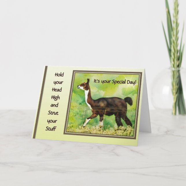 Tarjeta Hold Your Head High & Strut Your Stuff  (Anverso)