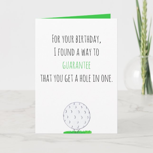 Tarjeta Hole In One Golf Birday Card (Anverso)