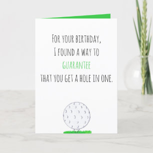 Tarjeta Hole In One Golf Birday Card