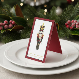 Tarjeta Holiday Christmas Watercolor Nutcracker Place Card