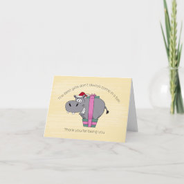 Tarjeta Holiday Hippo gracias