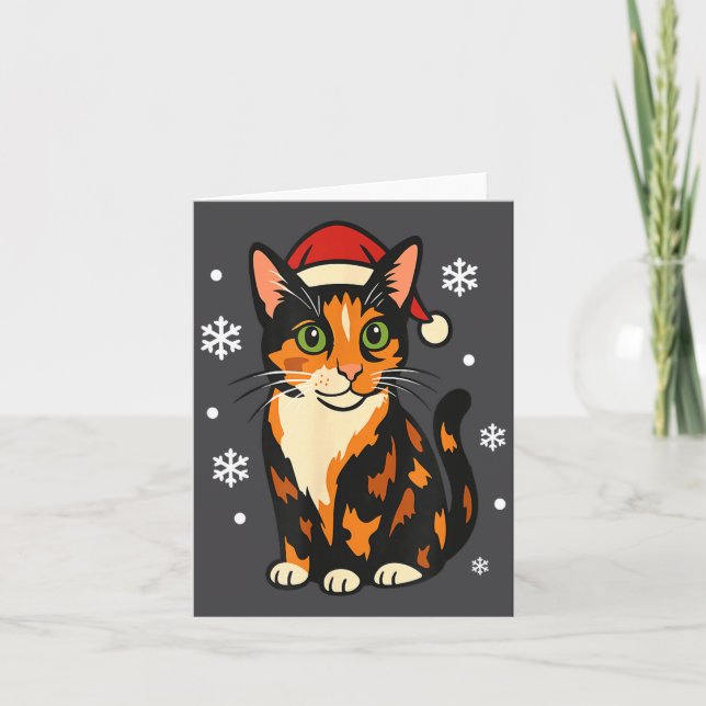 Tarjeta Holiday Kitten Cute Christmas Cat Design Uni  (Anverso)