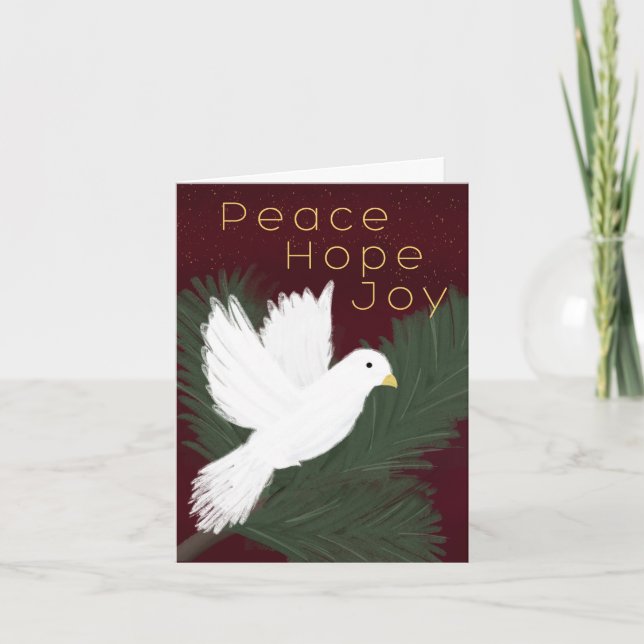 Tarjeta Holiday Peace dove (Anverso)