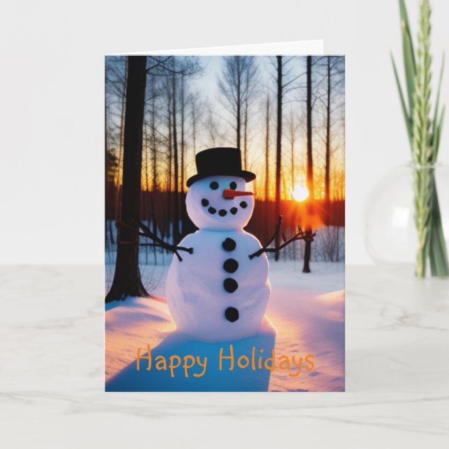 Tarjeta Holiday Snowman (Anverso)