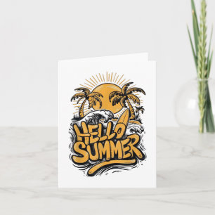 Tarjeta Holiday Vibe Hello Summer Sunshine Beach Bea