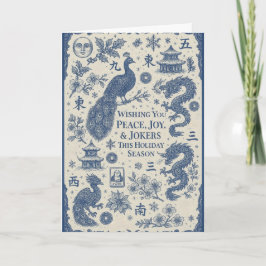 Tarjeta Holiday & Winter Mahjong Toile Cards