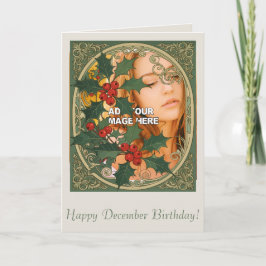 Tarjeta Holly Christmas Red Berry Decorative Holiday Desig